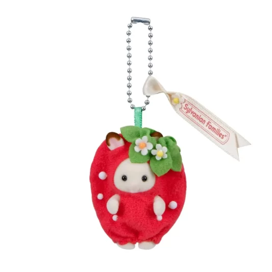 Sylvanian Families Keychain Chocolate Rabbit Baby Sweet Strawberry