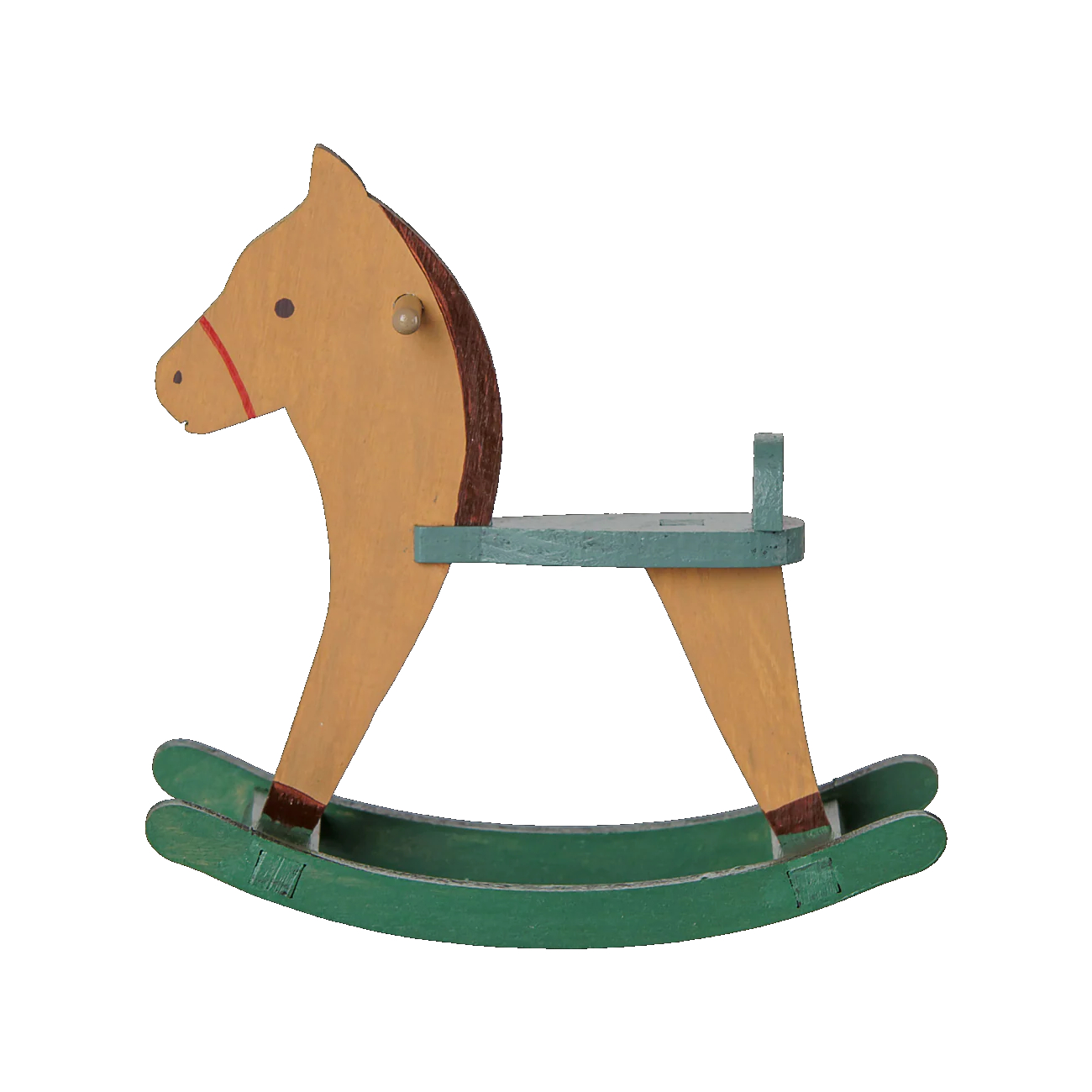 Maileg Mouse Rocking Horse Light Brown - Image 3