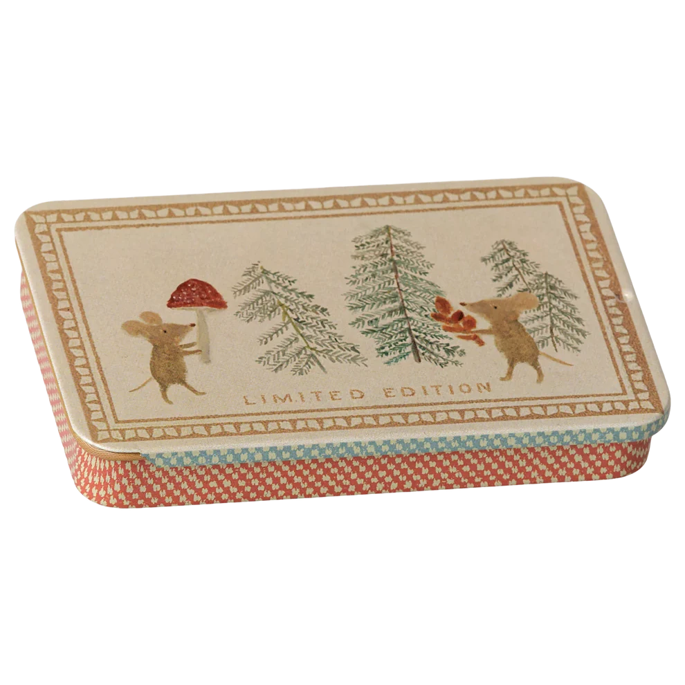 Maileg Metal Box Sliding Lid Christmas Mice