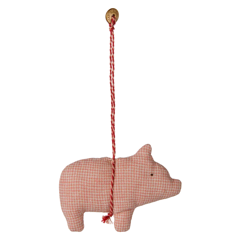 Maileg Pig Ornament Checker Rose