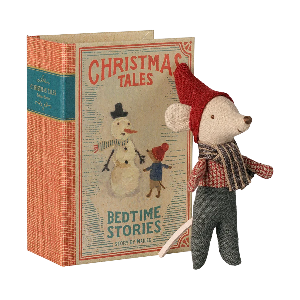 Maileg Christmas Mouse Baby in Book