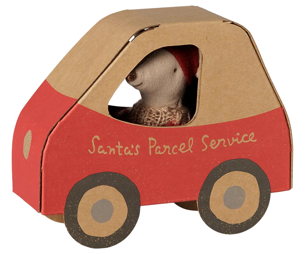 Maileg Christmas Mouse Little Sister in Car Box - Image 3