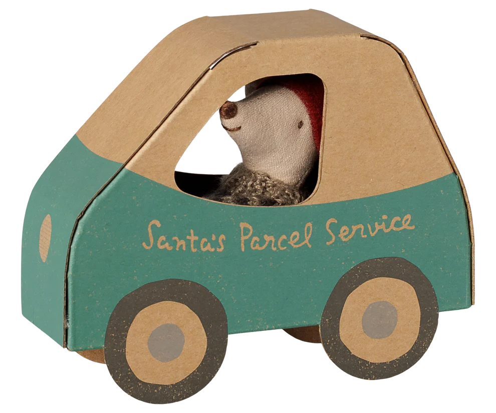 Maileg Christmas Mouse Little Brother in Car Box - Image 3