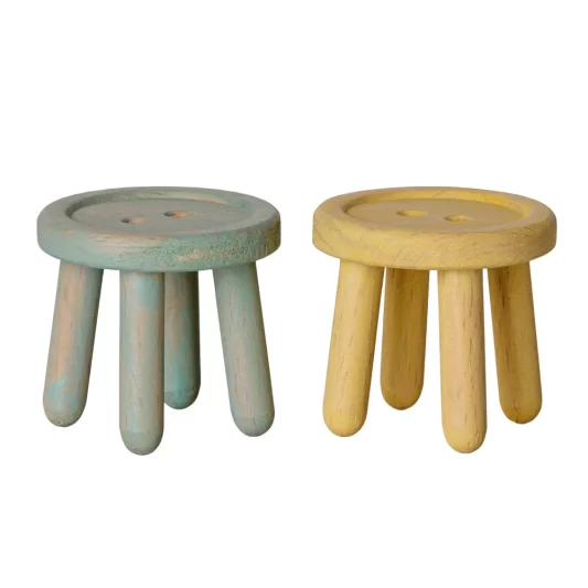Maileg Mouse Stool Set Mint / Light Yellow