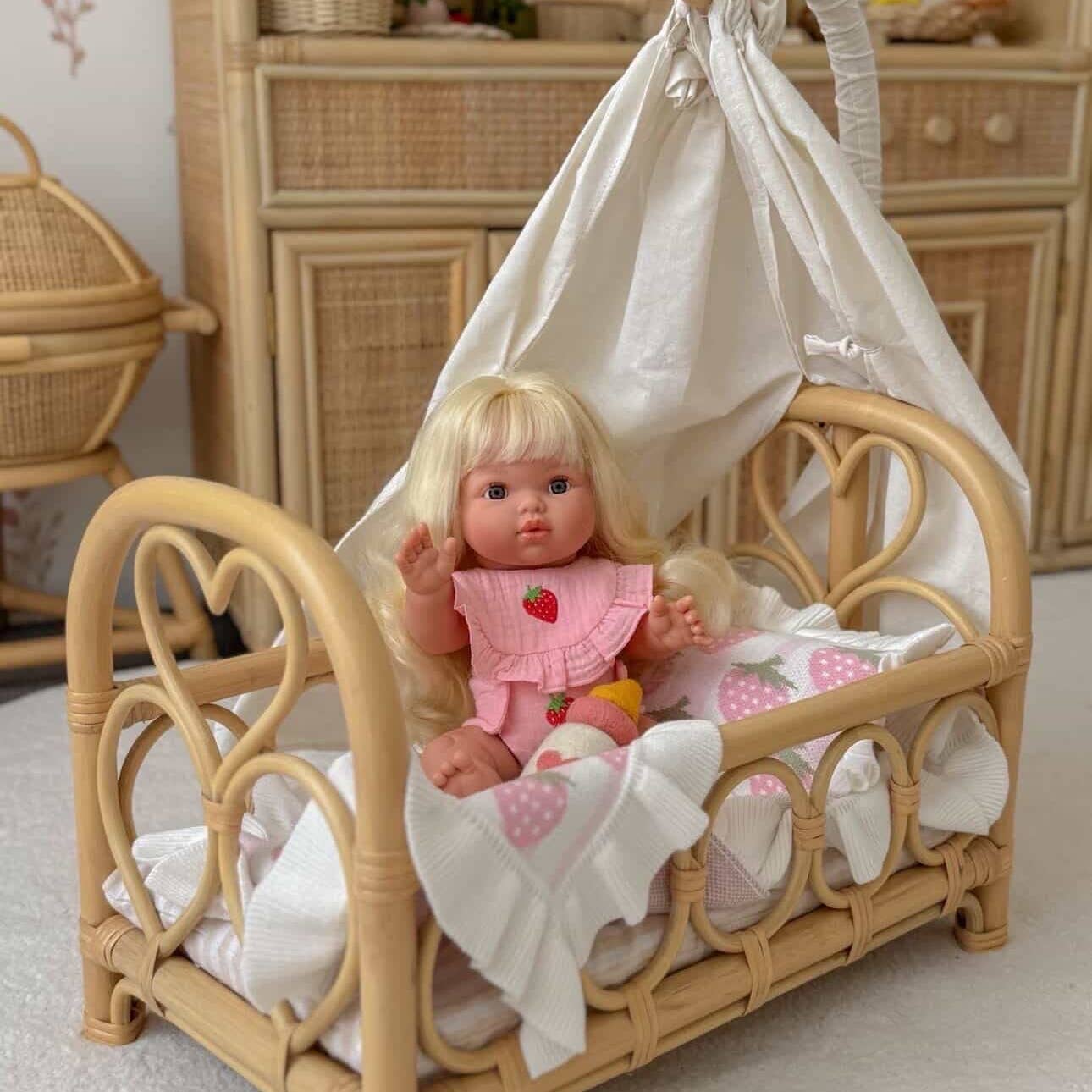 Salli Collective Frilled Bib & Diaper Doll Set Strawberry - Fits 34-38cm Dolls - Image 9